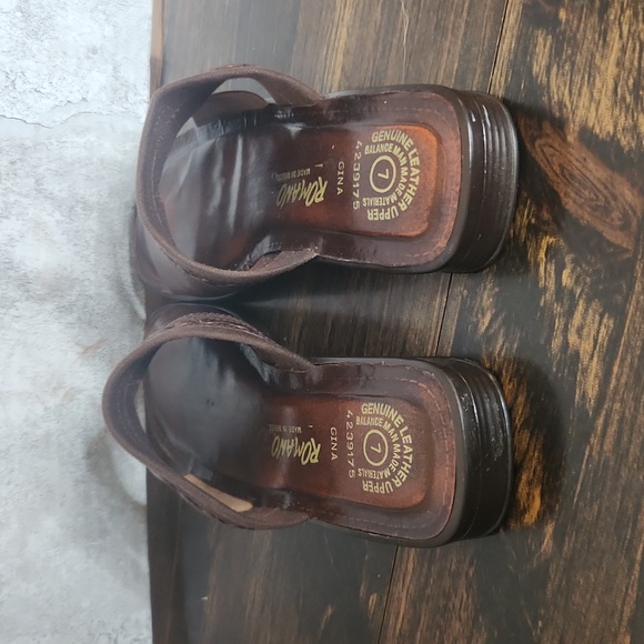 Romano Gina women’s slip on leather sandals size 7 - Picture 5 of 10